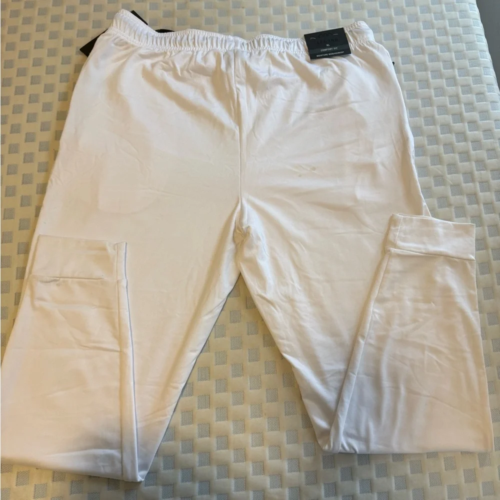 Men's White Athletic Joggers with Contrast Drawstring - Picture 6 of 9